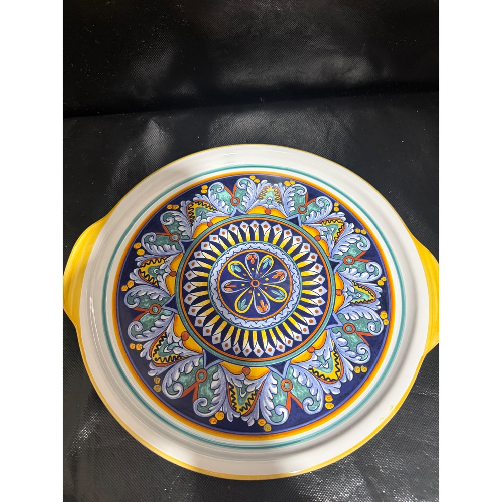 Ceramica Nova Deruta Italian Serving Platter Hand Painted Round Tray 12.5in